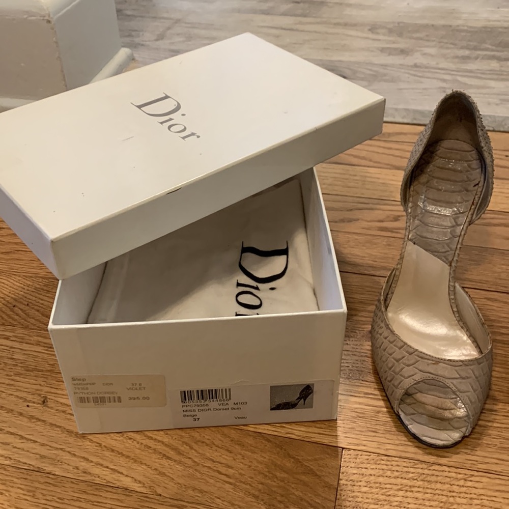 Authentic Christian Dior Python Peep Toe - image 2